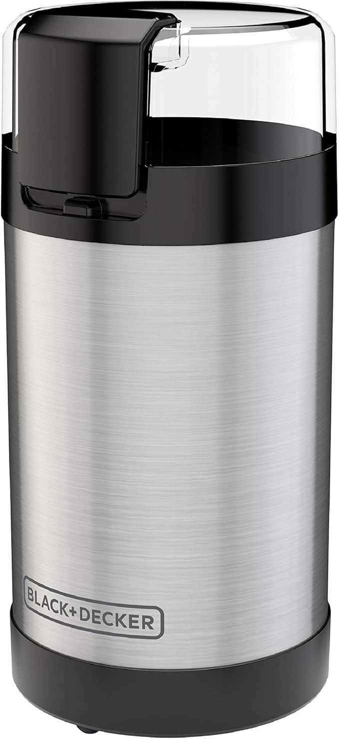 BLACK+DECKER One Touch Coffee Grinder, CBG110S,2/3 Cup Coffee Bean Capacity, Push-Button Control,... | Amazon (US)