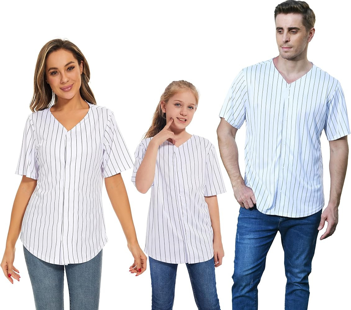 Family Matching Outfits Baseball Shirts Mommy and Me Daddy Summer Sports Casual Short Sleeve T-Sh... | Amazon (US)
