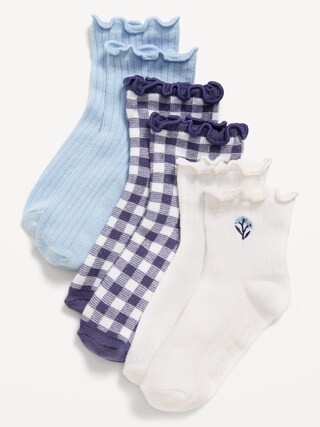 Ruffle-Cuff Crew Socks 3-Pack for Toddler & Baby | Old Navy (CA)