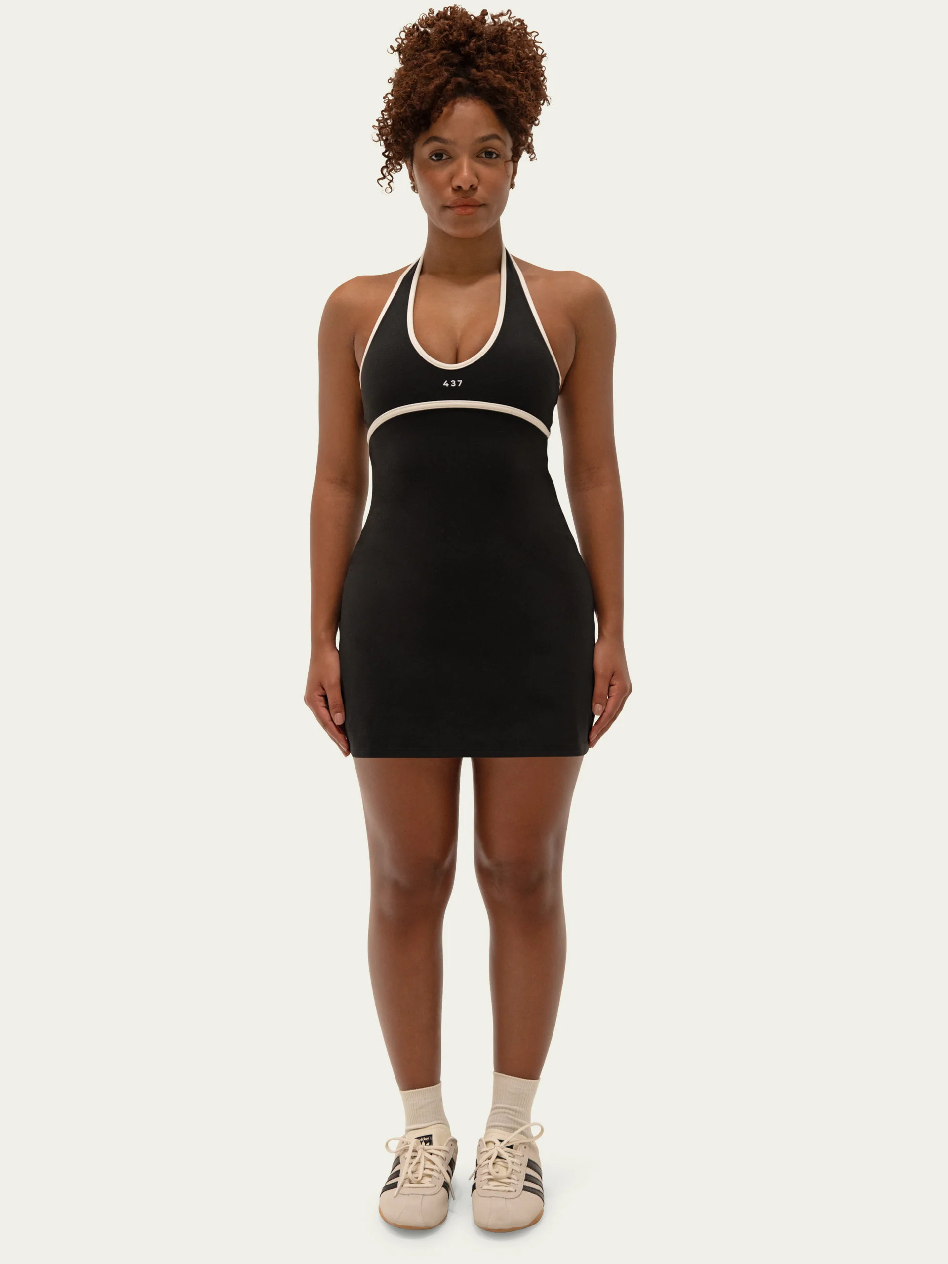 The Halter Play Dress / Black-Cream | 437