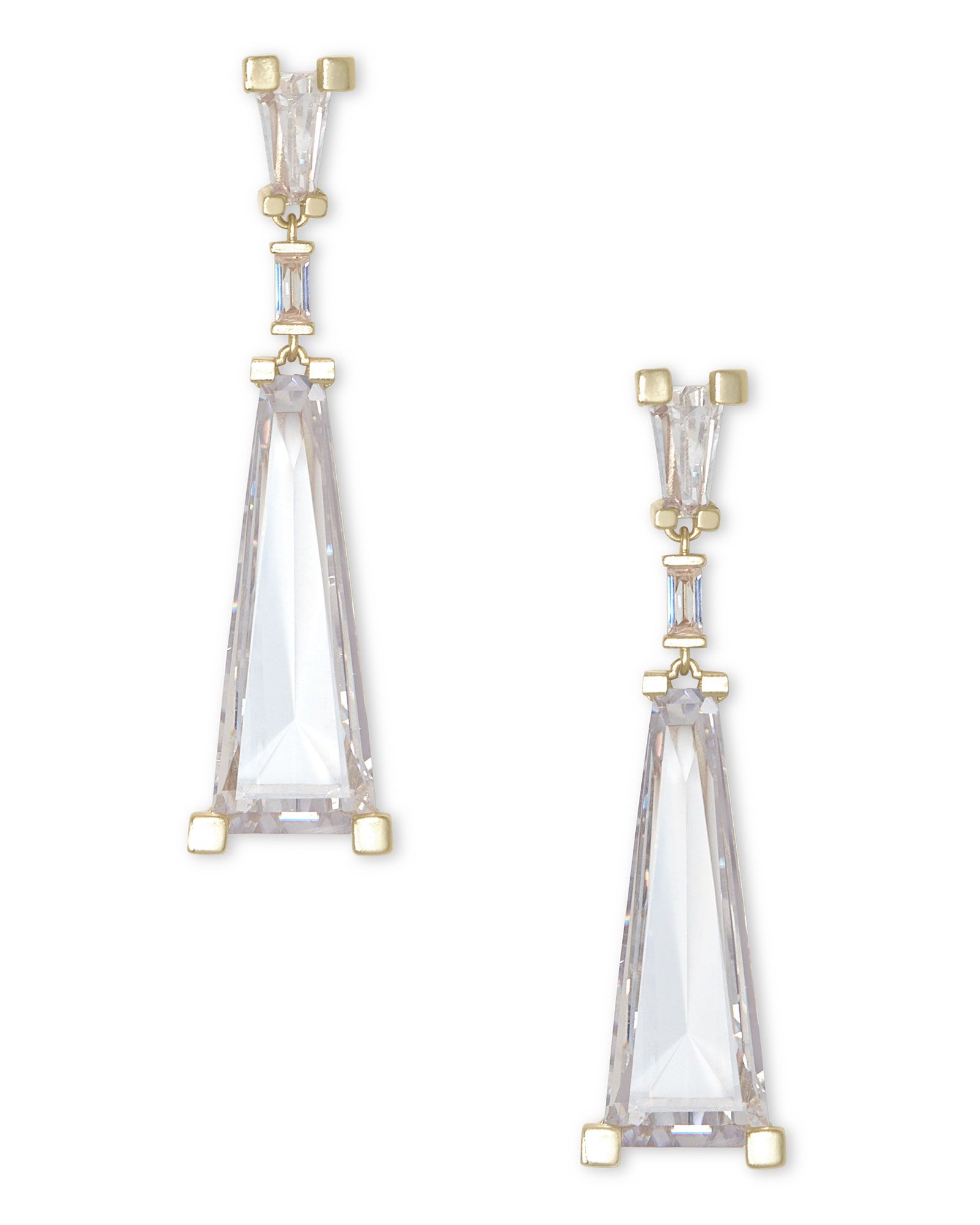 Everdeen Gold Statement Earrings in Lustre Glass | Kendra Scott