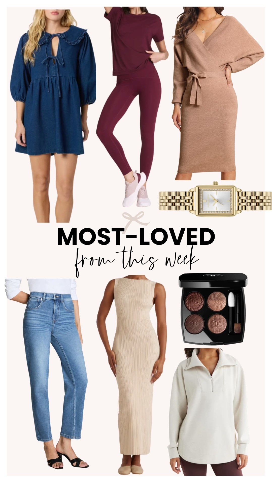 Most loved items form this week! Three dresses made the list this week and I think all of them would be perfect to wear for Thanksgiving! Other standout items include the gold watch, burgundy leggings, and one of my favorite pair of denim jeans. 

#LTKFindsUnder100 #LTKSeasonal #LTKHoliday