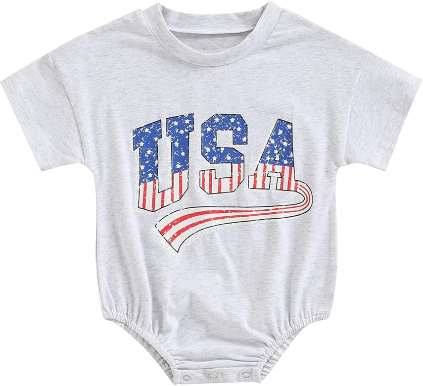 Retro Usa Romper-grey | Amazon (US)