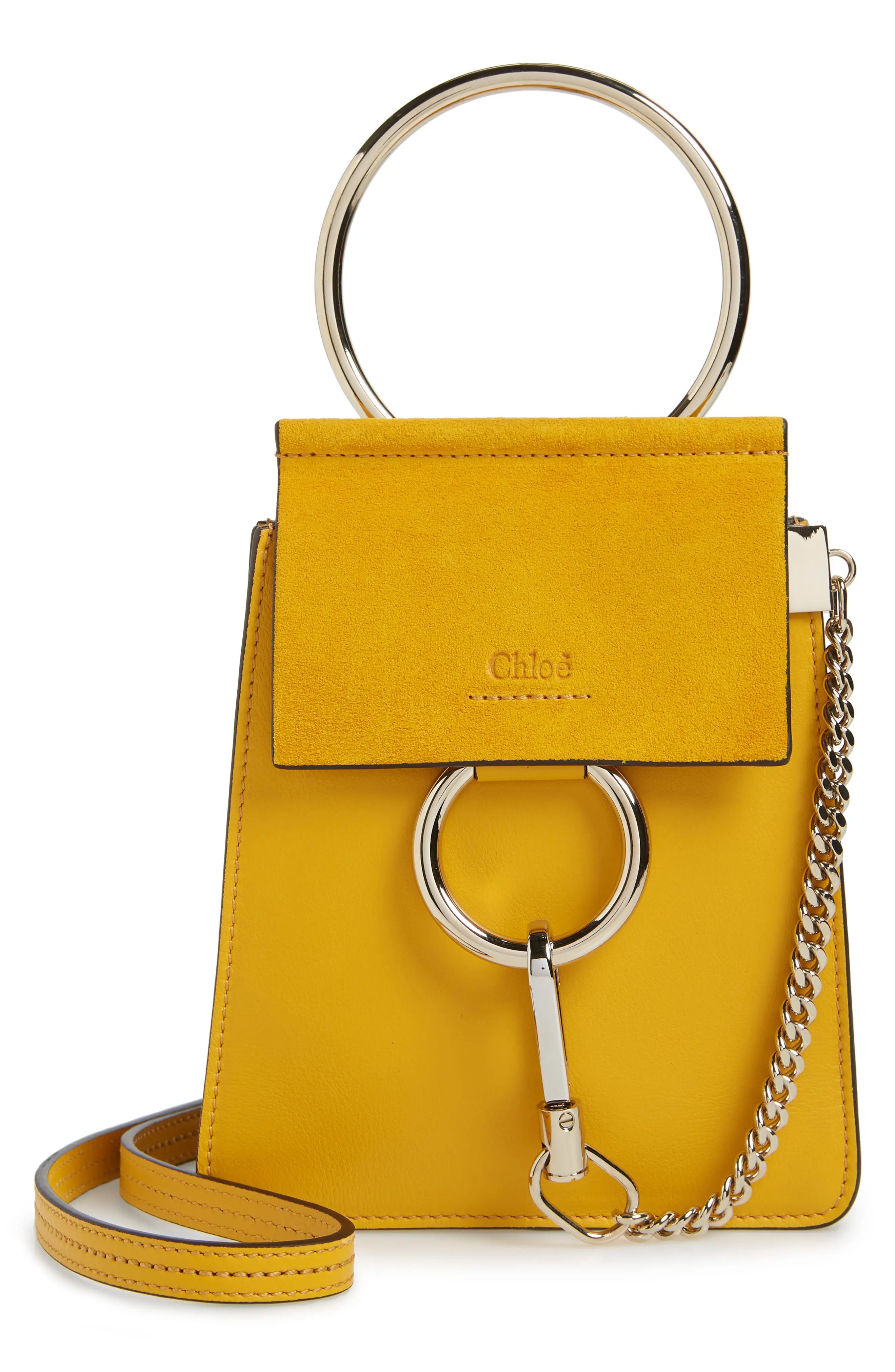 Chloé Faye Small Suede & Leather Bracelet Bag | Nordstrom