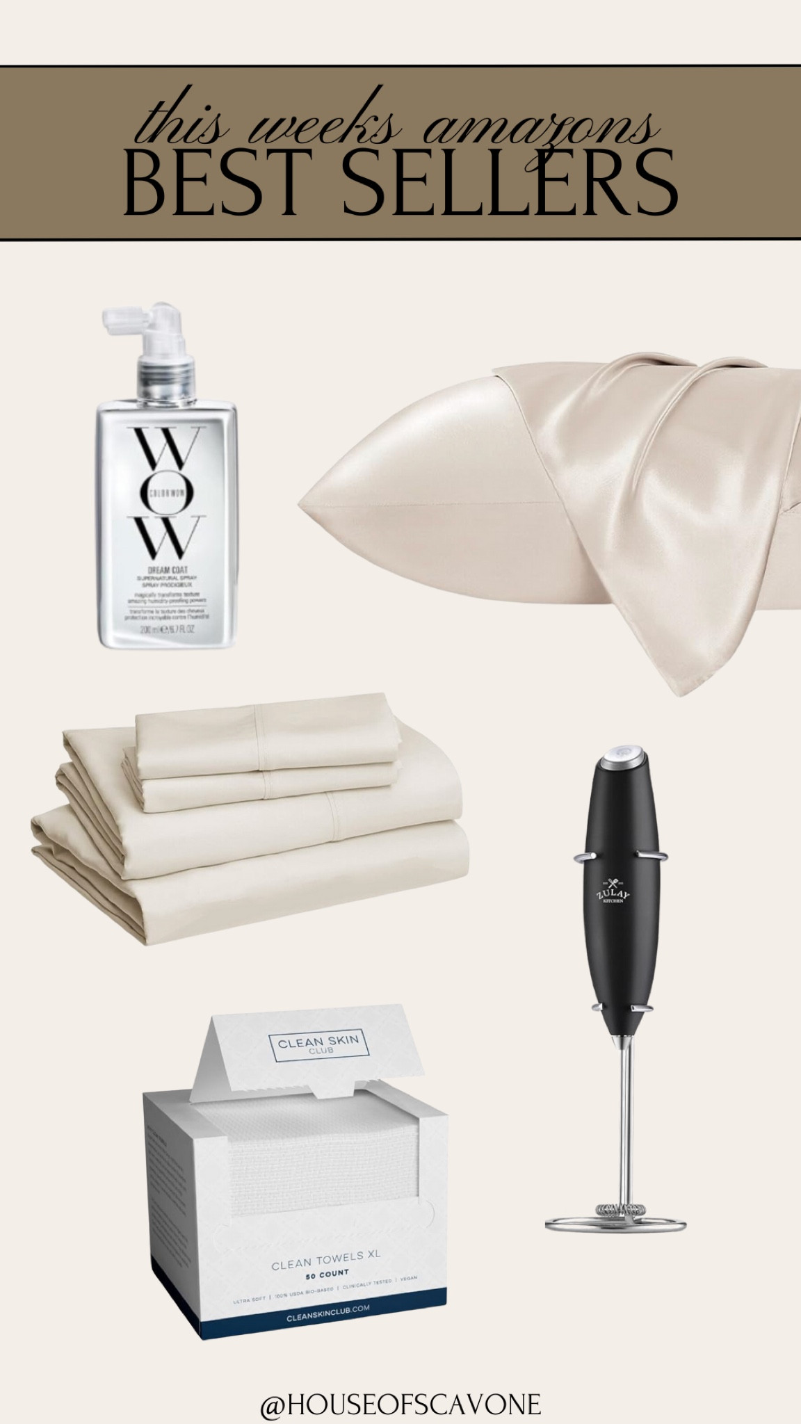 this weeks home best sellers from Amazon #silkpillowcase #hairproducts #bedroom #bedroomsheets #bedsheets #sheets #frother #kitchendecor #kitchenmusthaves #musthaves #facecloth 

#LTKhome #LTKsalealert #LTKbeauty