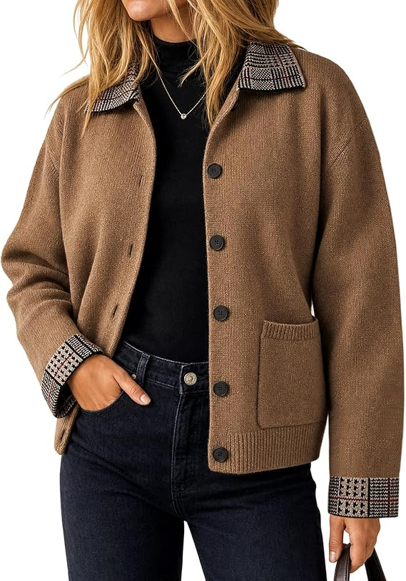 CiCiBird Womens Fall Button Down Knit Cardigan Jacket | Amazon (US)
