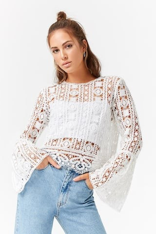 Sheer Ornate Crochet Top | Forever 21 (US)