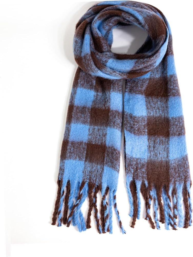 TUSHUSTY Winter Women Chunky Scarf Warm Blanket Big Thick Large Oversized Wrap Colorful Long Soli... | Amazon (US)