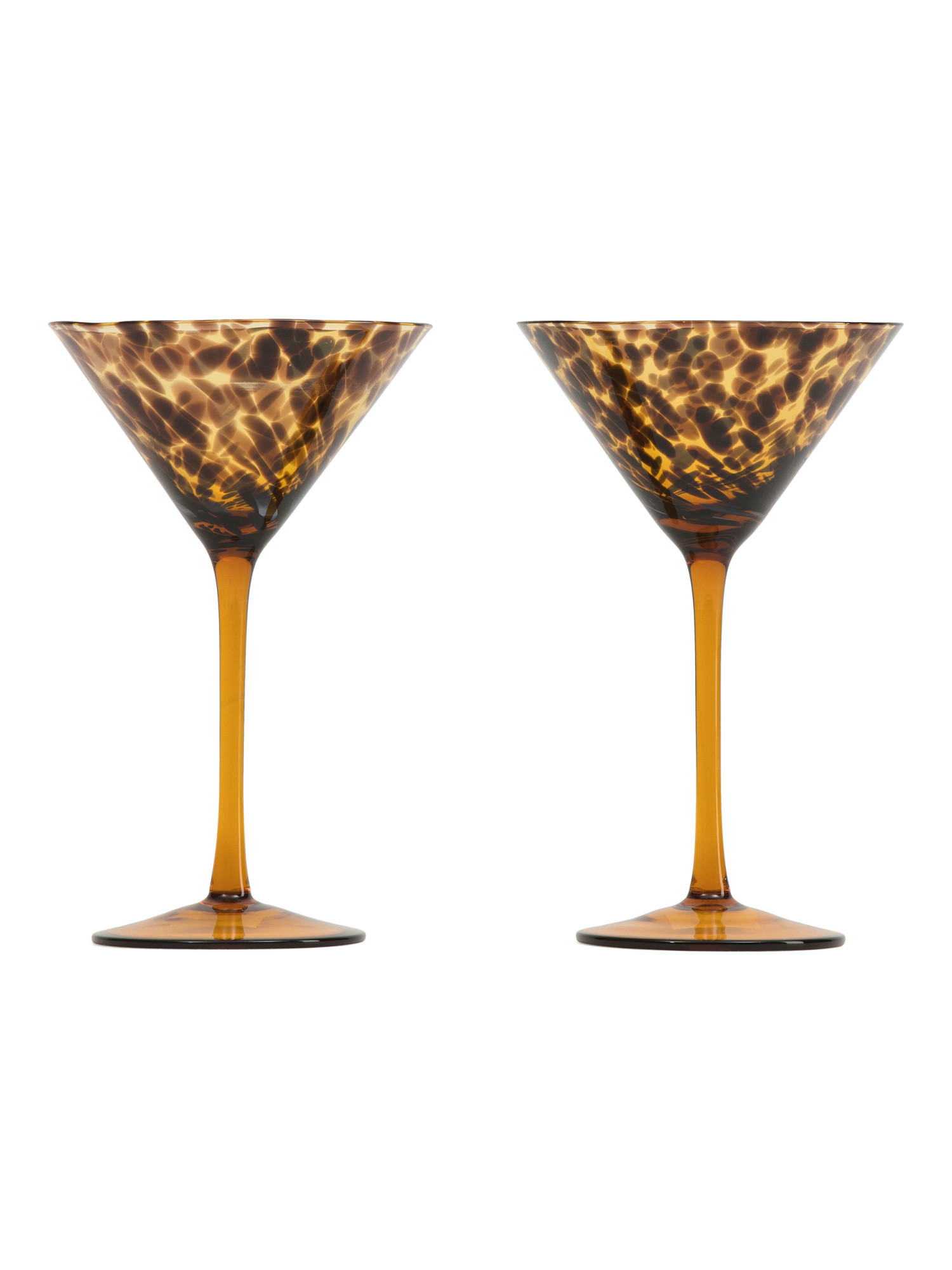 Set Of 2 Tortoiseshell Martini Glasses | TJ Maxx