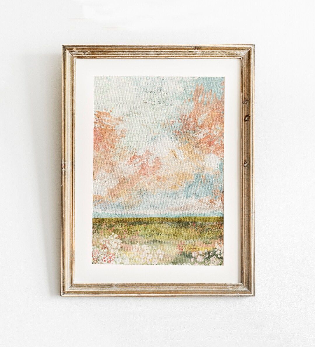 Spring Print, spring landscape Printable Art, landscape Print, Vintage Style decor, Cloudy Sky Wa... | Etsy (US)