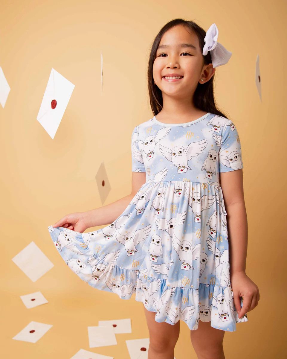 Harry Potter™ Hedwig's Sky Mail Short Sleeve Dress & Shorts Set | Bums & Roses