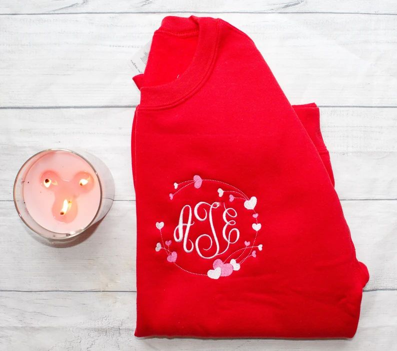 Valentines Day Shirt Women Womens Monogram Sweatshirt | Etsy | Etsy (US)