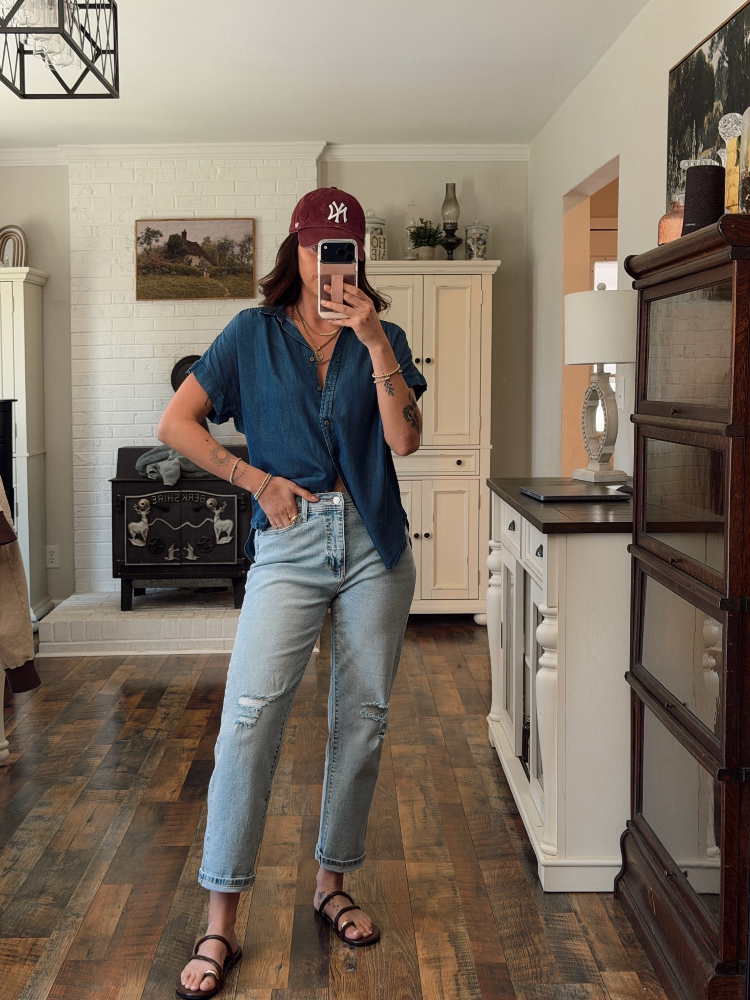 A little denim on denim action! 👏🏼  you don’t have to cuff the jeans :) 

#LTKootd #LTKgrwm