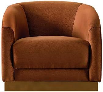 Amazon.com: Acanva Mid-Century Modern Accent Chair, Comfortable Velvet Small Single Sofa Reading ... | Amazon (US)