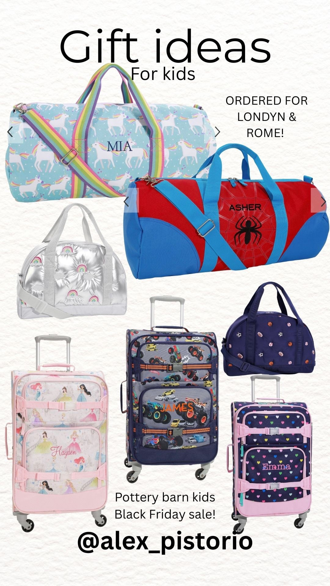 Gift ideas for littles!! 

Custom suitcases and duffles on sale!!

Kids travel
Kids suitcases
Kids gift ideas 
Gift ideas for kids
Travel gifts 



#LTKGiftGuide #LTKKids #LTKTravel