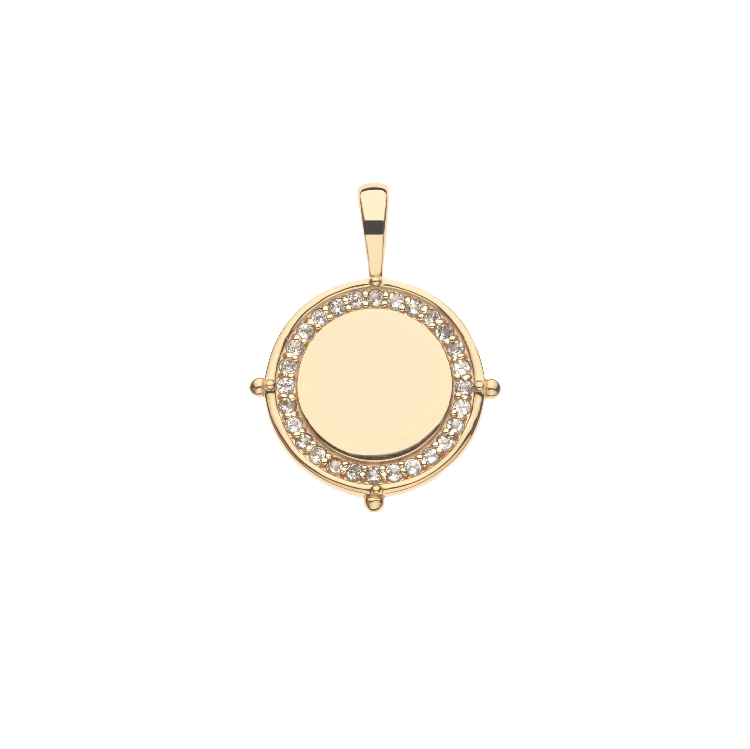 Embellished Personalized Petite Coin Pendant | Jane Win