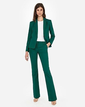 Green Barely Boot Columnist Pant Suit | Express