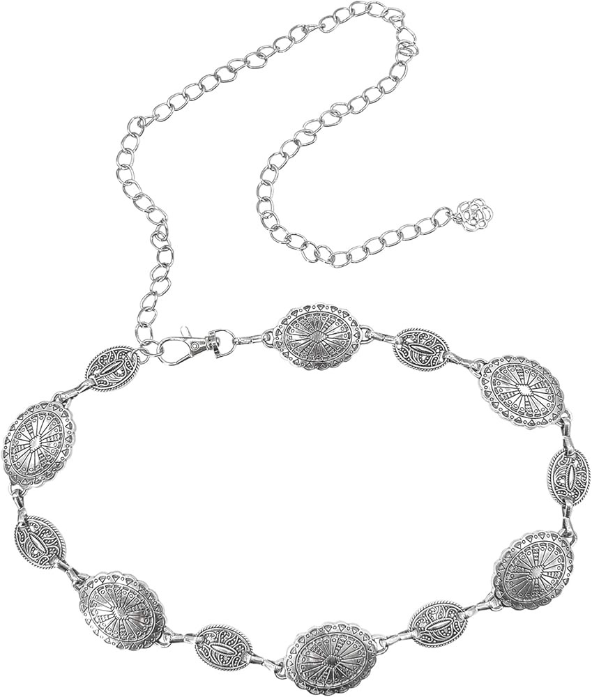 Western Belts for Woman Cowgirl Belts for Women Metal Belt Bohemian Silver Belt Suitable for Jean... | Amazon (US)