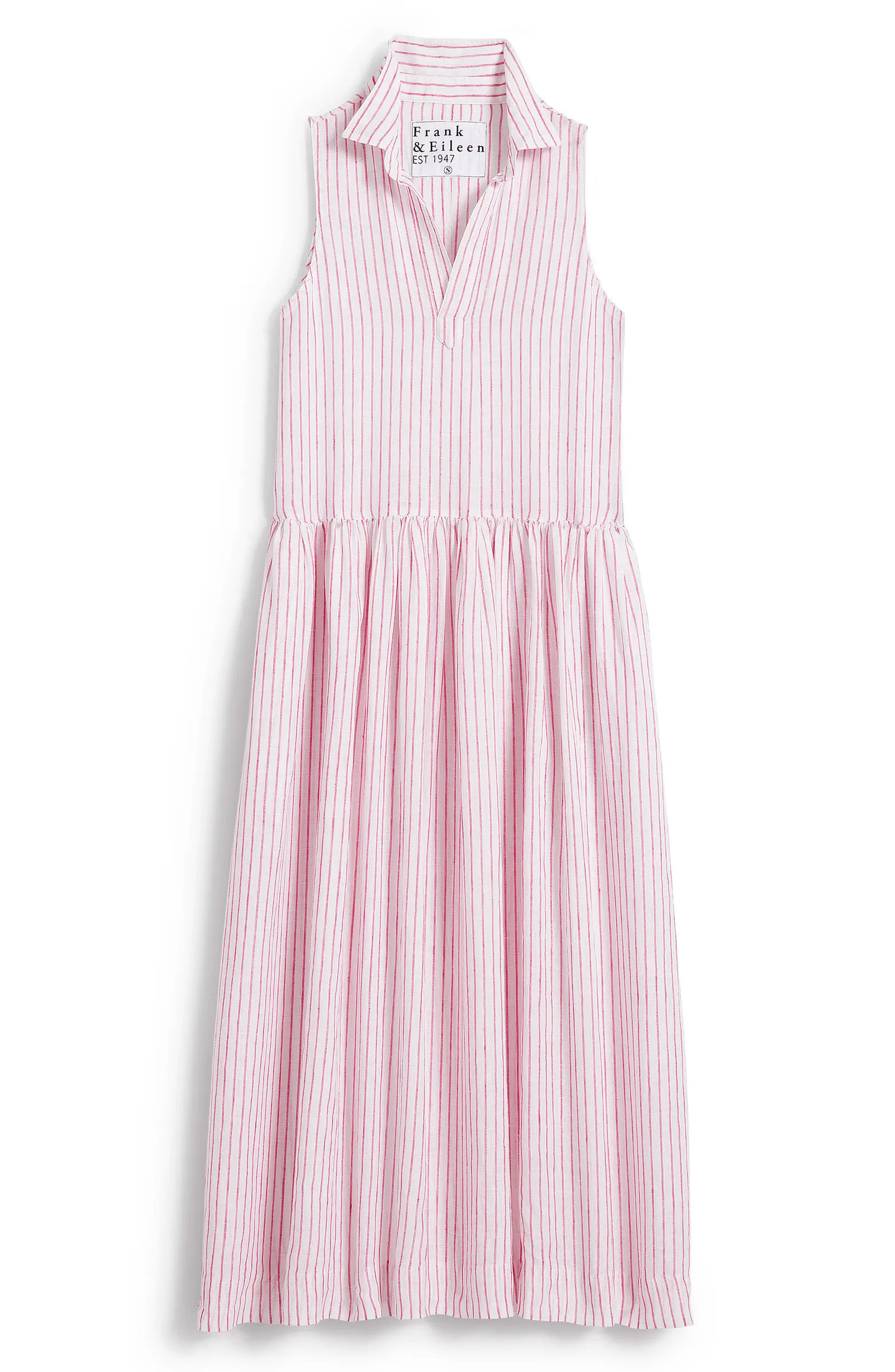 Stripe Linen Sleeveless Shirtdress | Nordstrom Rack