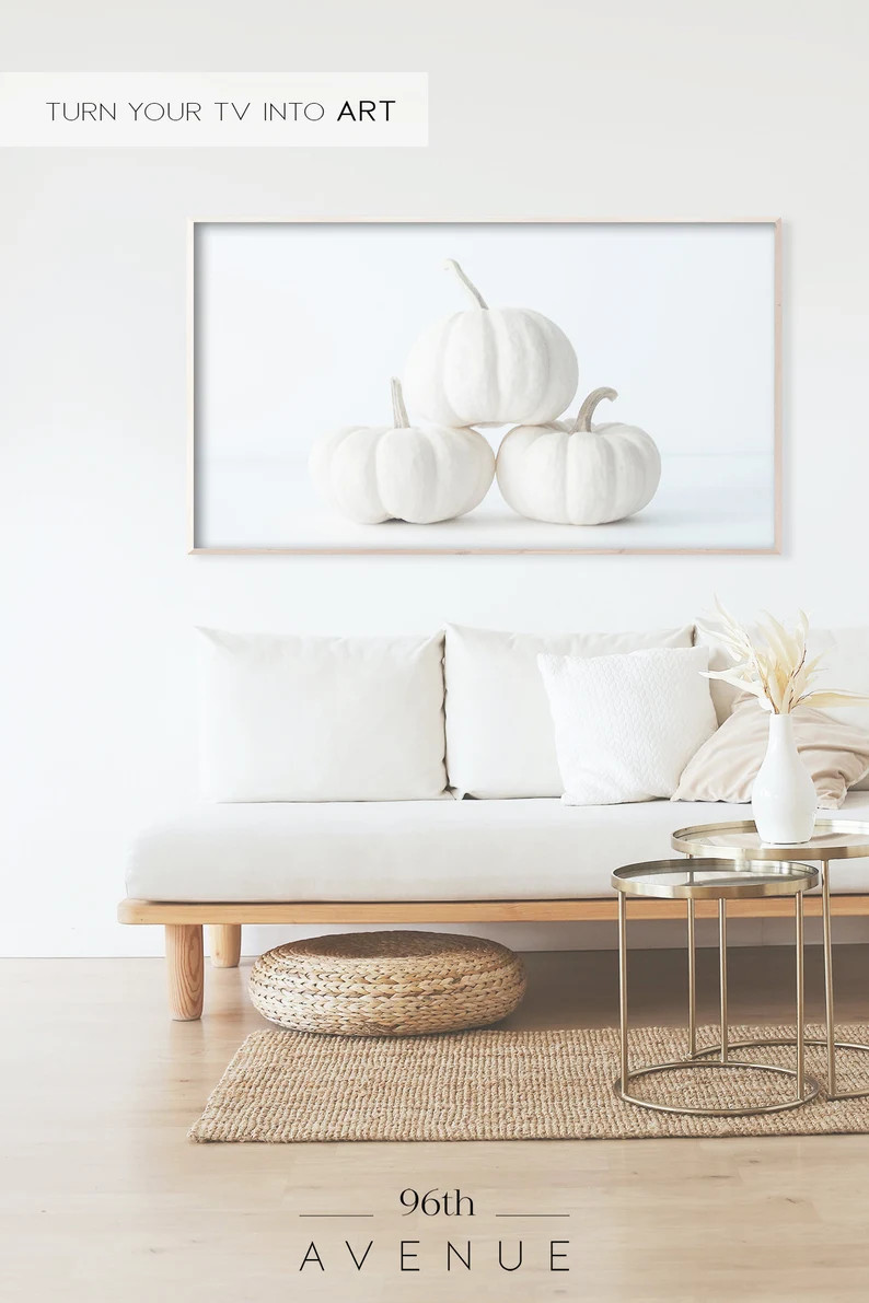 Frame Tv Art White Pumpkins  4k Tv Art  Modern Farmhouse Art - Etsy | Etsy (US)