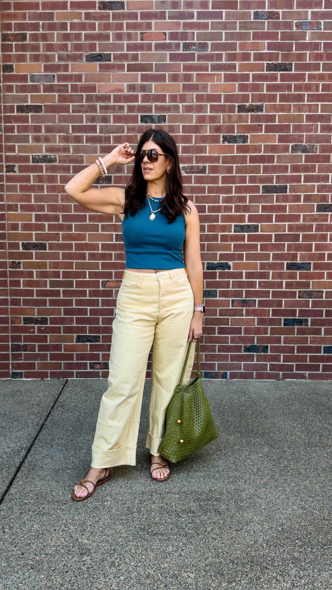 Tank-medium
Jeans-run very baggy sized down one to a 28 tall 

#LTKTall #LTKSaleAlert #LTKMidsize