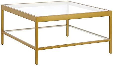 Henn&Hart Brass Finish Square Coffee Tables, 32''W x 32''D x 17''H, Gold | Amazon (US)