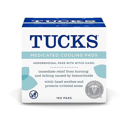 TUCKS Medicated Cooling Pads, 100 Count – Pads with Witch Hazel, Cleanses Sensitive Areas, Prot... | Amazon (US)