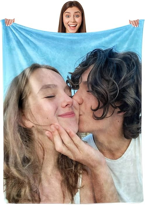 Custom Blanket with Picture Girlfriend Boyfriend Gifts Customized Fleece Photo Blanket Personaliz... | Amazon (US)