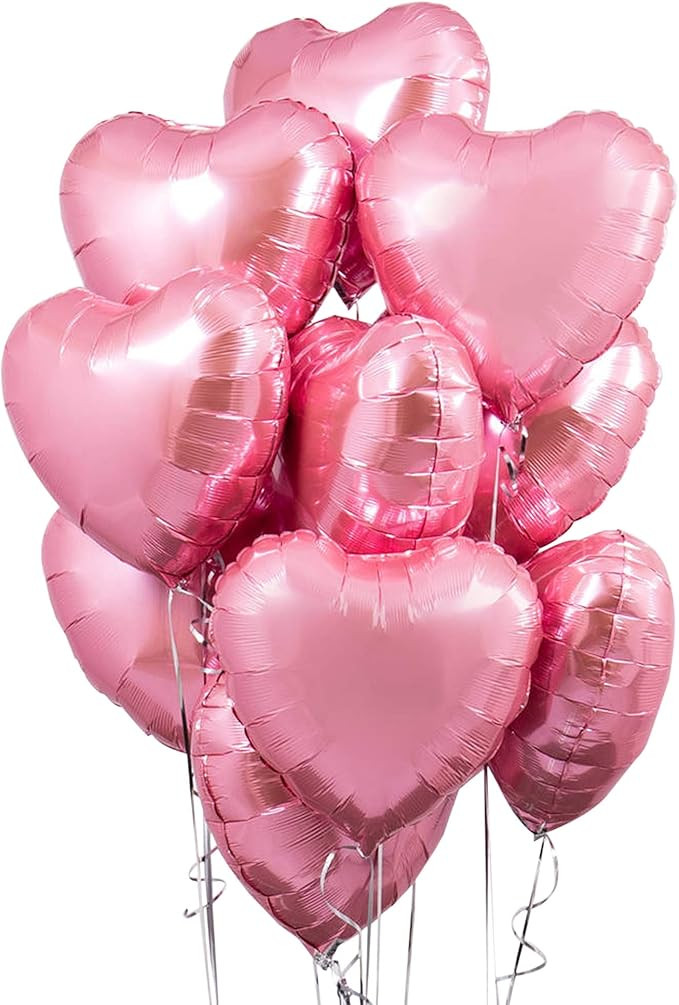 KatchOn, Light Pink Heart Balloons -18 Inch, Pack of 10 | Heart Shaped Balloons | Pink Heart Ball... | Amazon (US)