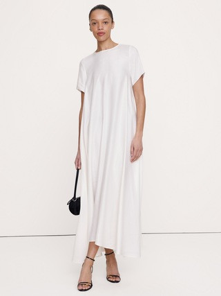 Viscose-Linen Trapeze Maxi Dress | Banana Republic (US)