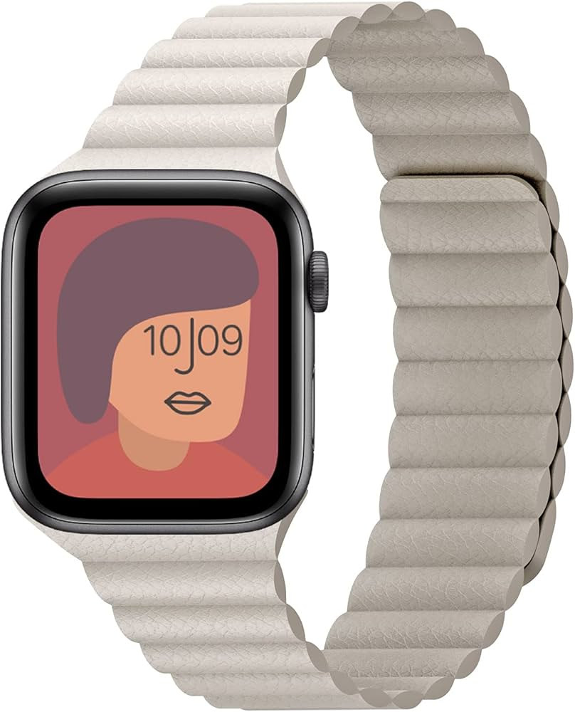 INI Compatible with Apple Watch Band 49mm 45mm 44mm 42mm 41mm 40mm 38mm - Enhanced Adjustable Lea... | Amazon (US)