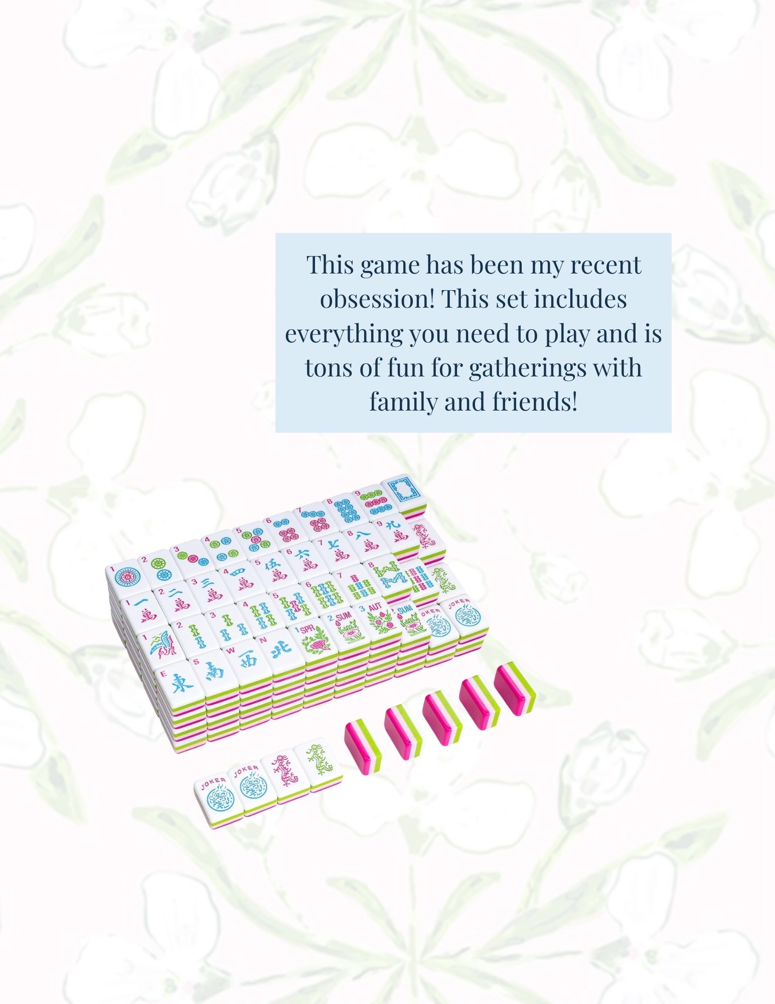 This game is seriously so much fun! This is such a great gift idea or fun purchase to make for the family!

Mahjong set, Mahjong tiles, Family Games

#LTKKids #LTKHome #LTKmomlife