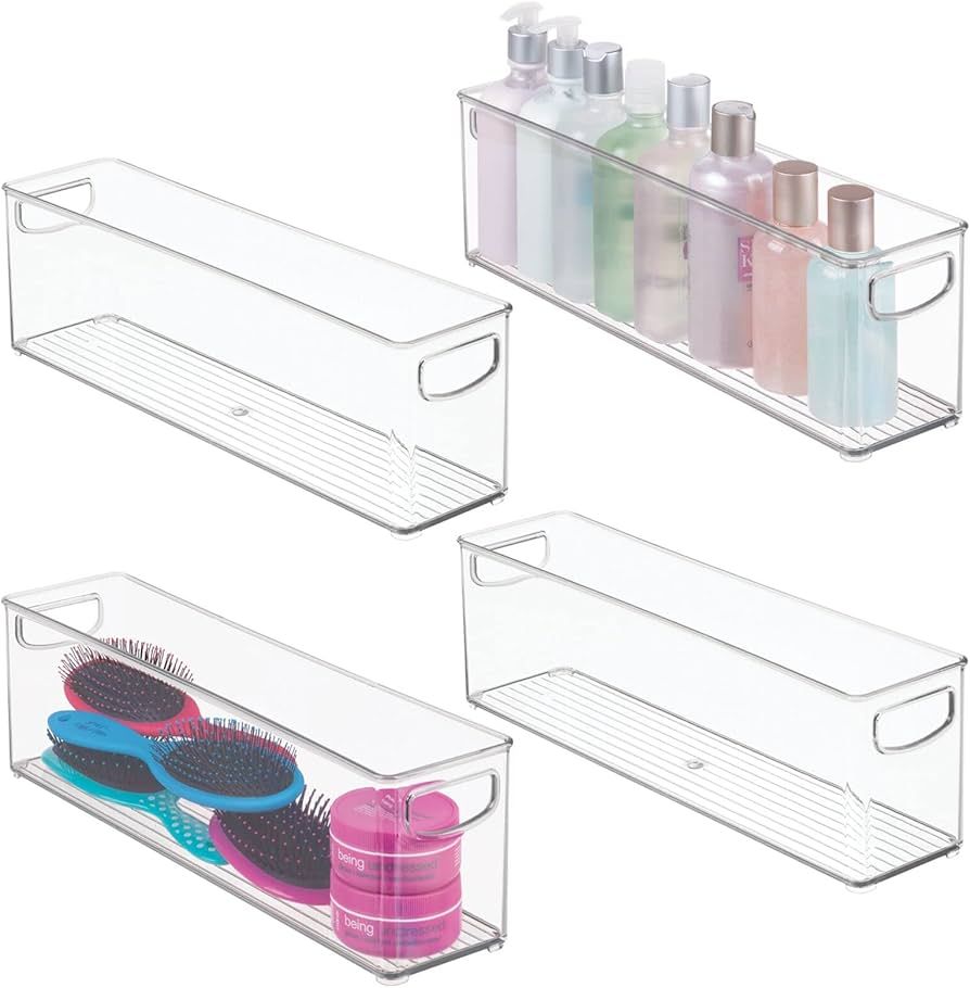 mDesign Plastic Bathroom Organizer - Storage Holder Bin w/Handles for Vanity, Cupboard, Cabinet S... | Amazon (US)
