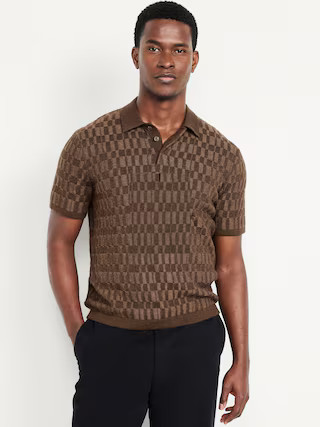 Short-Sleeve Sweater-Knit Polo | Old Navy (US)