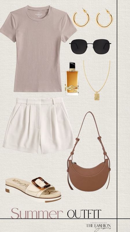 Summer Outfit | Tailored Shorts | Brown Shoulder Bag | Gold Jewelry | YSL | 

#LTKSeasonal #LTKShoeCrush #LTKStyleTip