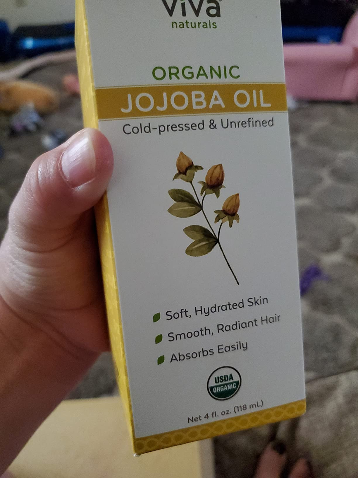 Viva Naturals Organic Jojoba Oil - 100% Pure Cold Pressed for Skin and Hair, USDA Certified Face ... | Amazon (US)