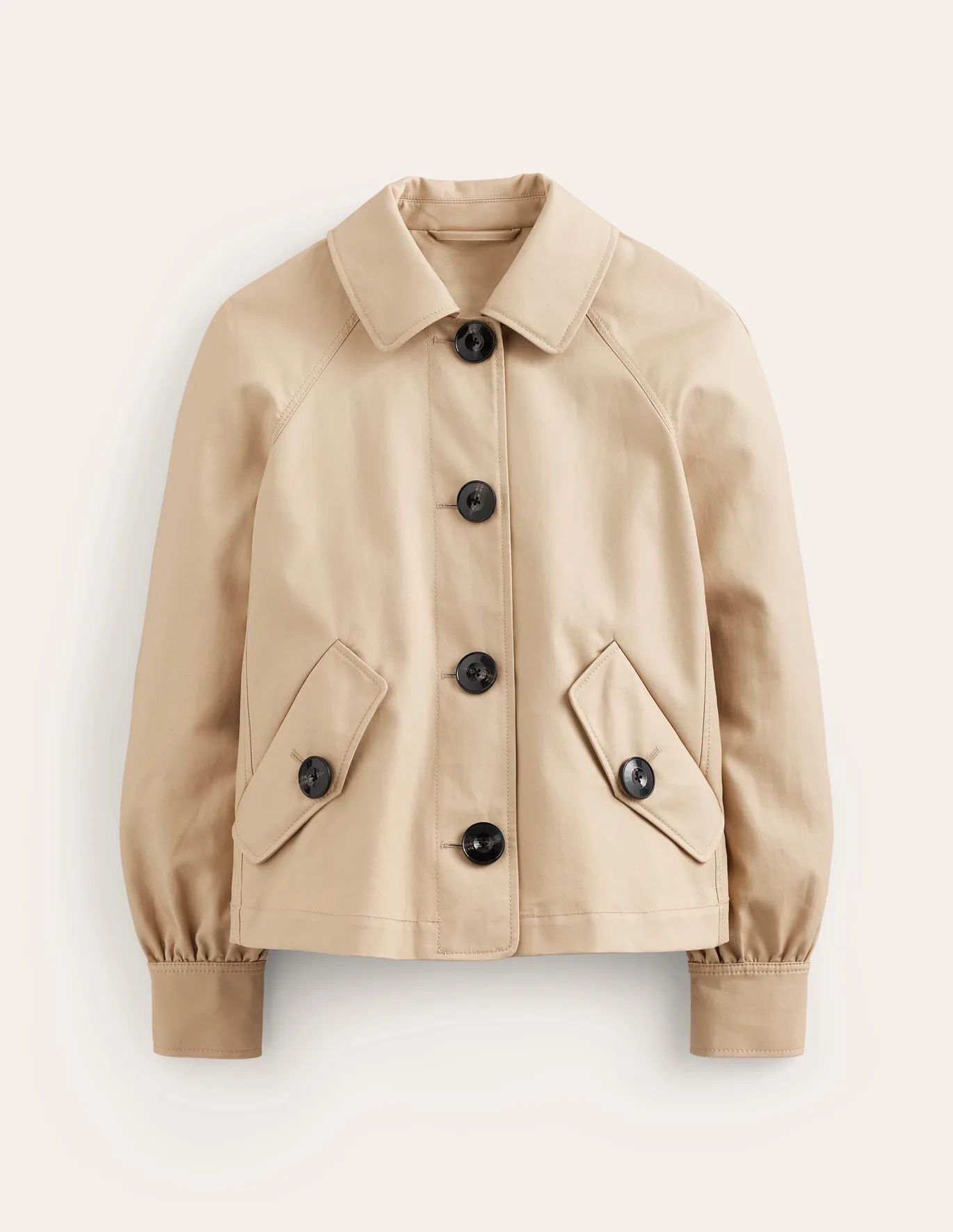 Cropped Trench JacketNeutral with Red Pop | Boden (US)