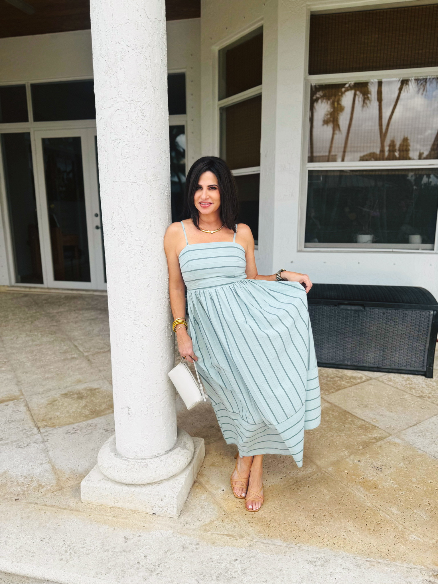 Striped Smocked Maxi Dress with Cut Out and Flowy Fit 

 #LTKootd #LTKPetite #LTKTravel