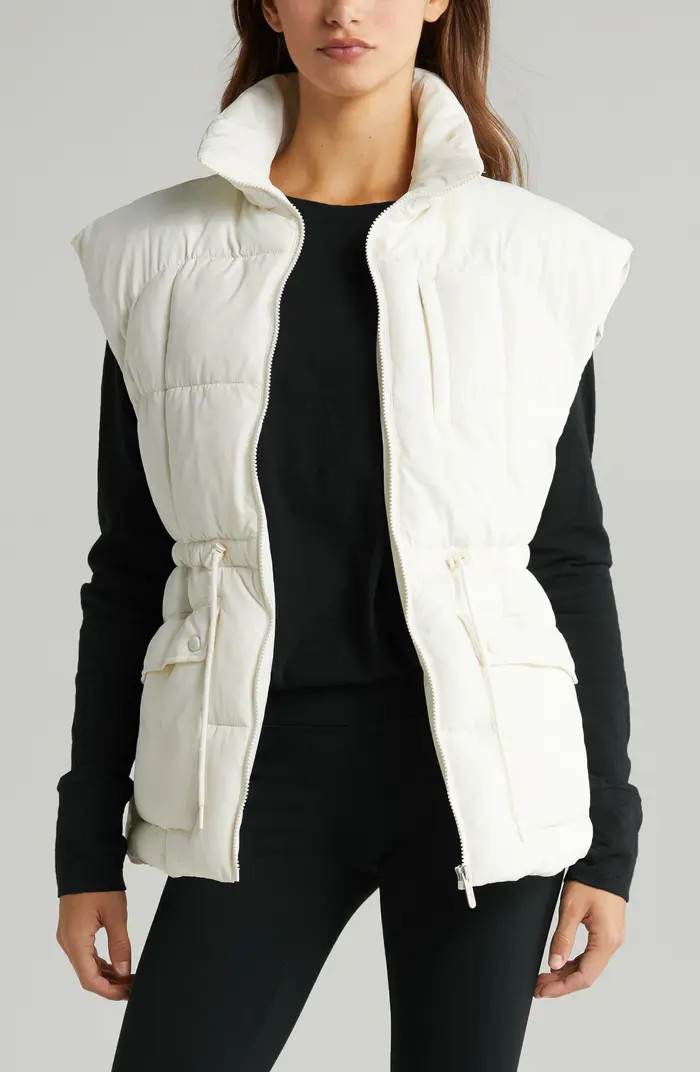 Zella Adjustable Drawcord Waist Puffer Vest | Nordstrom | Nordstrom