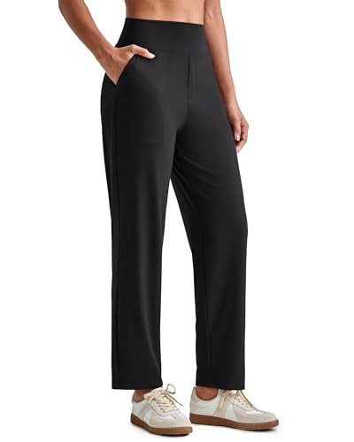 G4Free Womens Ankle Dress Yoga Pant with Pockets Business Casual Crop Golf Pant Stretch High Waist Office Work Trousers Pull On(Black,L,24.5") | Amazon (US)