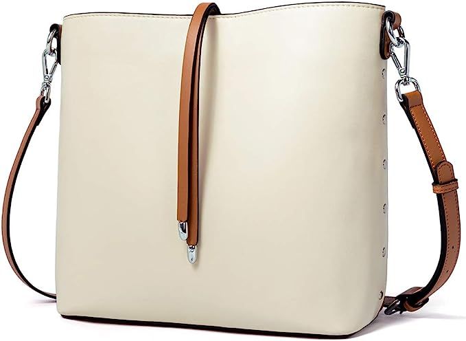 WESTBRONCO Women Handbag Leather Designer Crossbody Tote Pures Shoulder Hobo Bucket Bag for Casua... | Amazon (US)