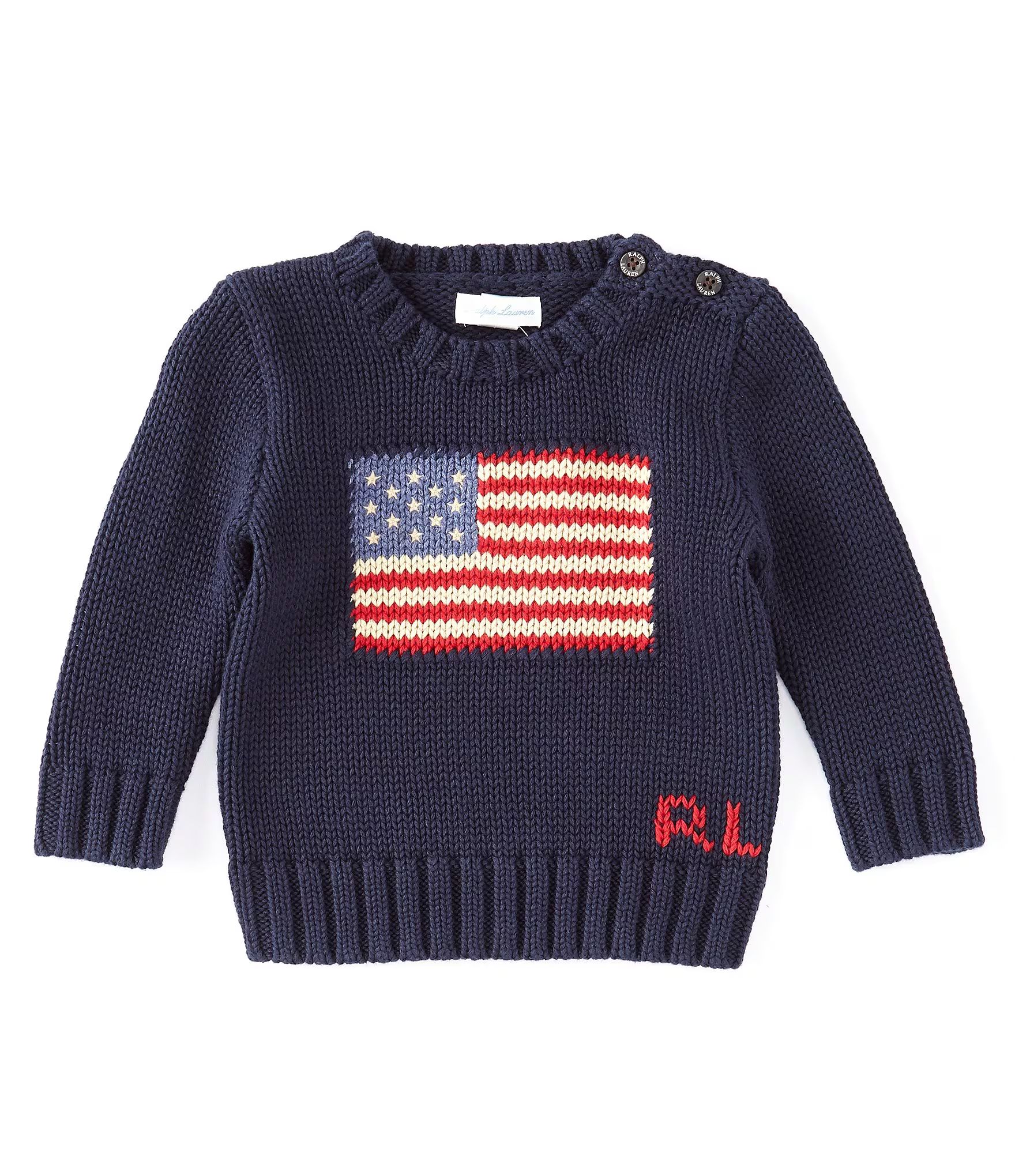 Ralph Lauren Childrenswear Baby Boys 3-24 Months Long-Sleeve American Flag Sweater | Dillard's | Dillard's