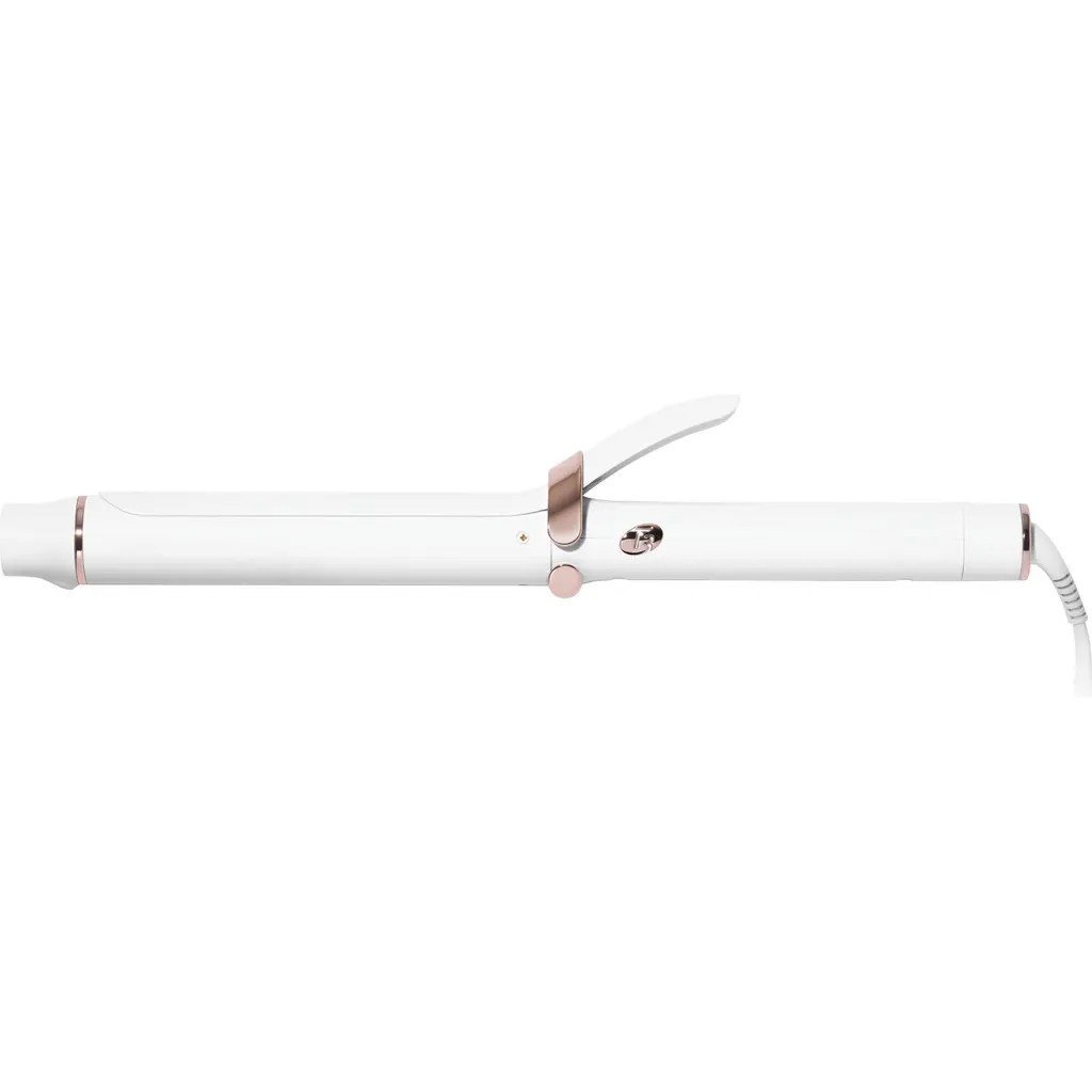 T3 SinglePass Curl 1.25 Inch Ceramic Extralong Barrel Curling Iron in White at Nordstrom | Nordstrom