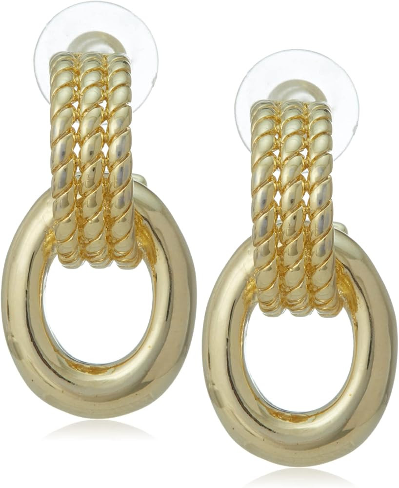 Mitya Plated Gold Hypoallergenic Sterling Silver Backs Dangle Earring Classic Infinity Earrings F... | Amazon (US)