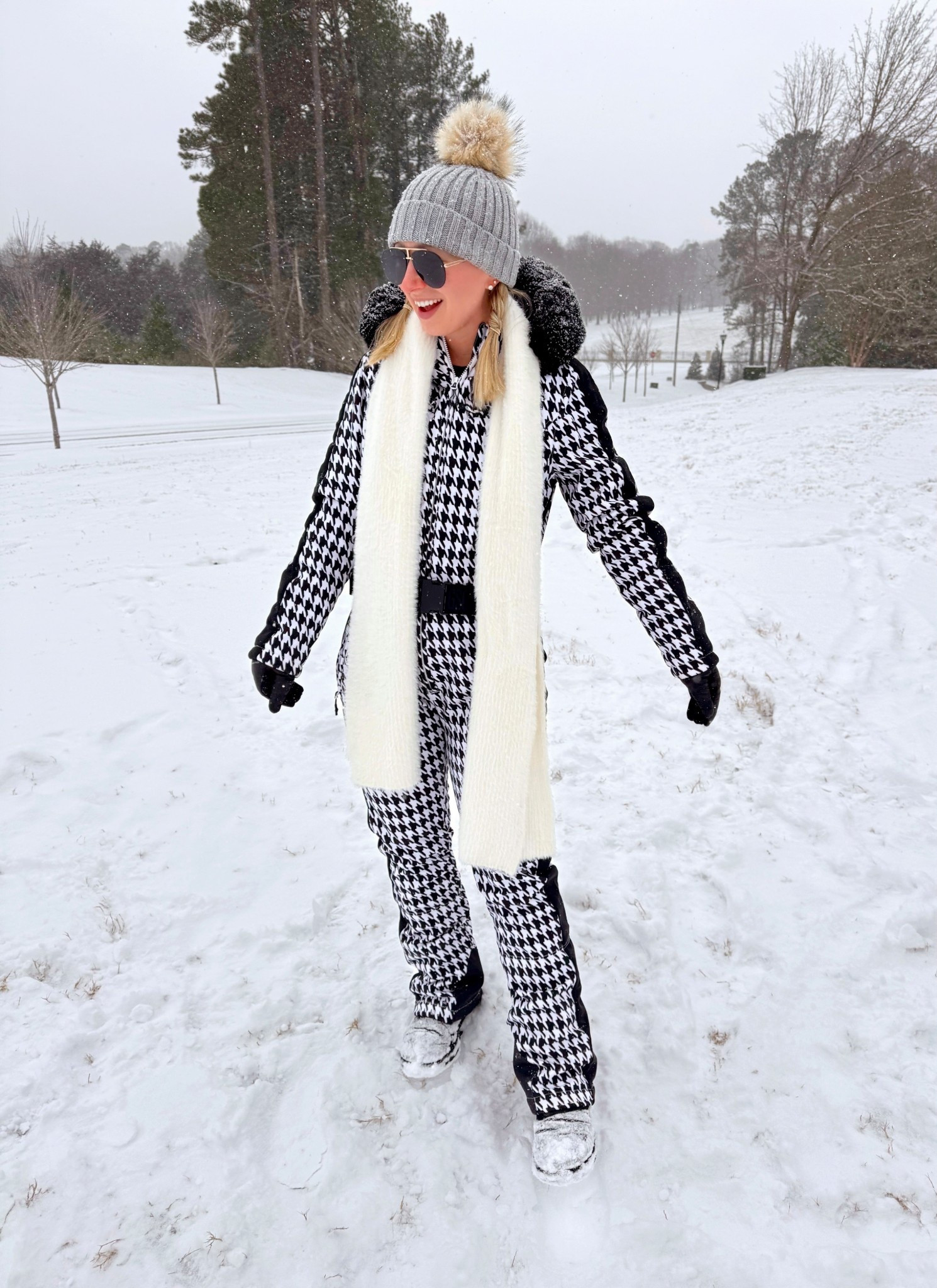 Definitely wasn’t expecting the weather forecast to actually be right about all of this snow! 😜 It hasn’t stopped snowing since this morning! ❄️  I’m SO thankful I had this ski suit from last year! 🎿 Shop it via the 🔗 in my bio! 

Wearing size medium in the ski suit 

Snow, skiing, winter outfits 

#LTKdayinmylife #LTKootd #LTKmomlife