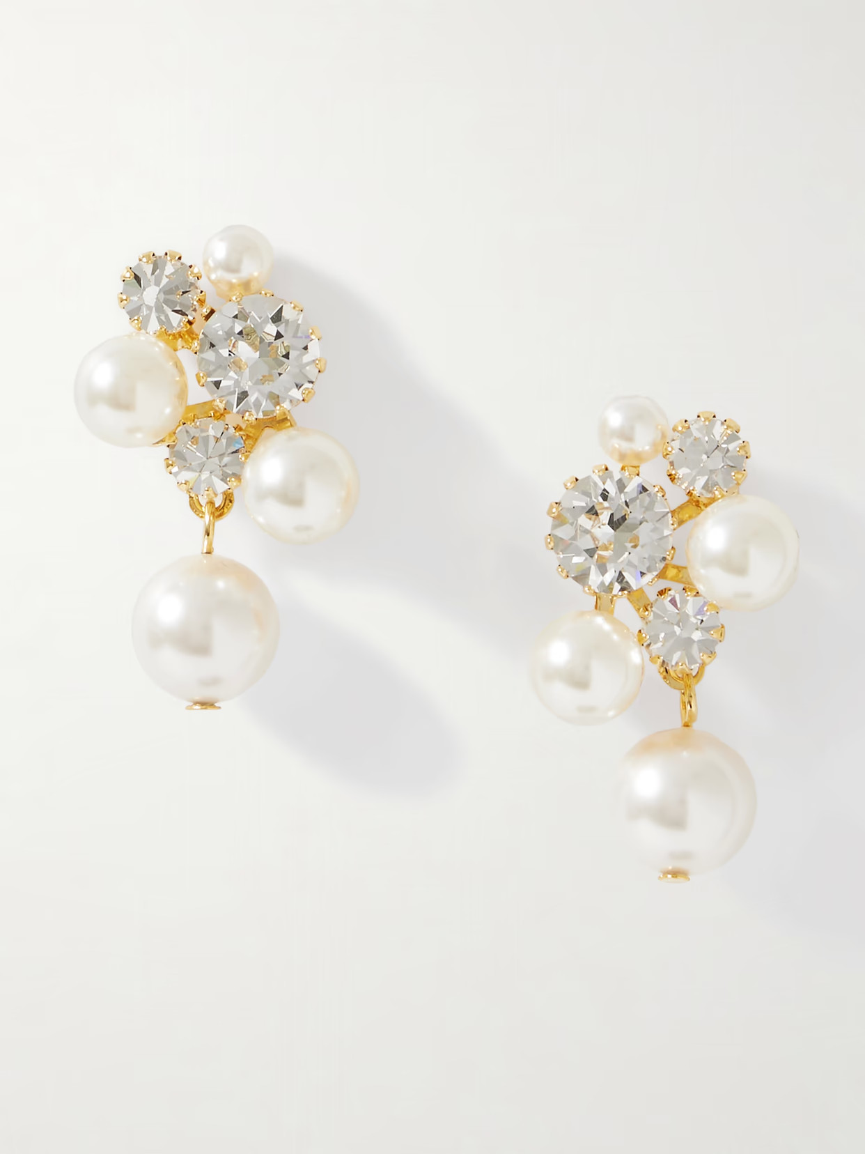 Jennifer Behr - Bristol Gold-plated, Faux Pearl And Crystal Earrings - White | NET-A-PORTER (US)
