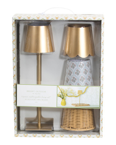 4pc 14in Rechargeable Touch Light With Interchangeable Shades | TJ Maxx