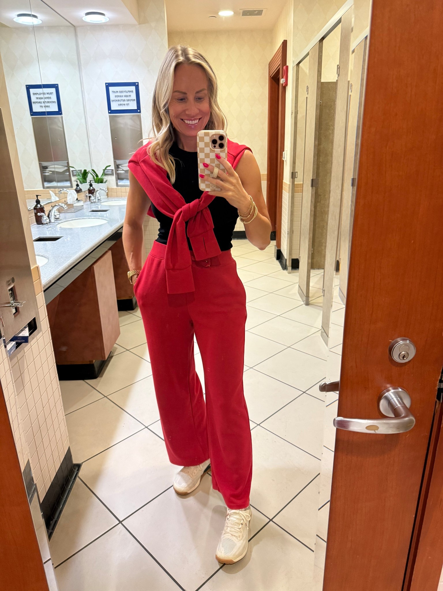 Comfy travel outfit for the win!! I love this red and the material feels exactly like the Spanx air essentials fabric for a fraction of the cost  

#LTKTravel #LTKFindsUnder50 #LTKSaleAlert
