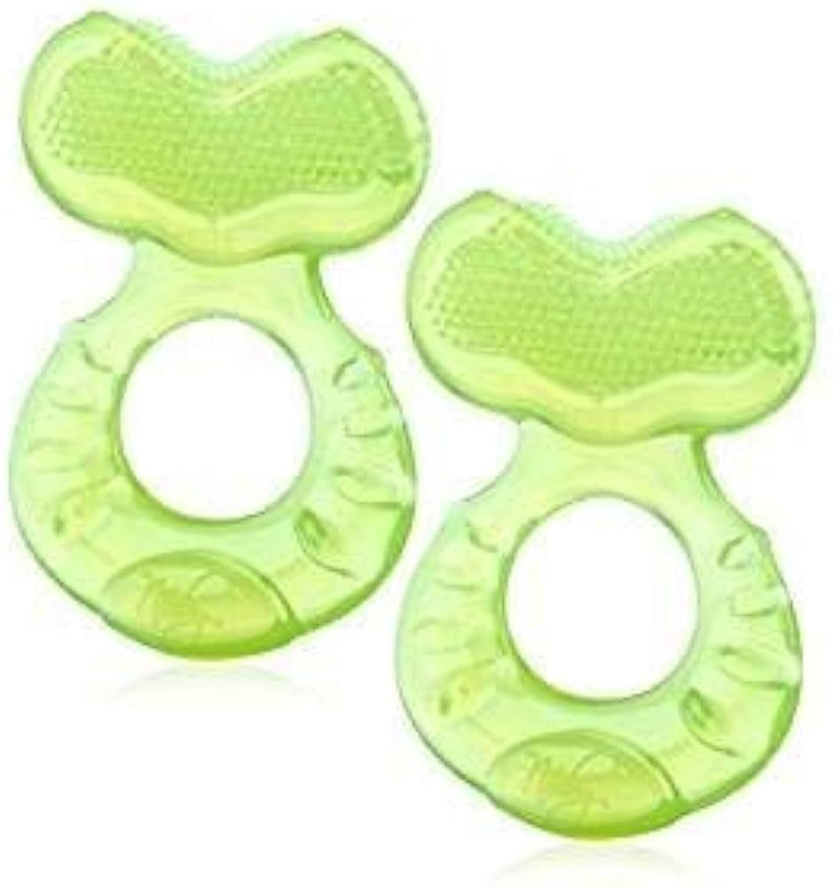 Nuby Silicone Teethe-eez Teether with Bristles, Includes Hygienic Case, Green Pack of 2 | Amazon (US)