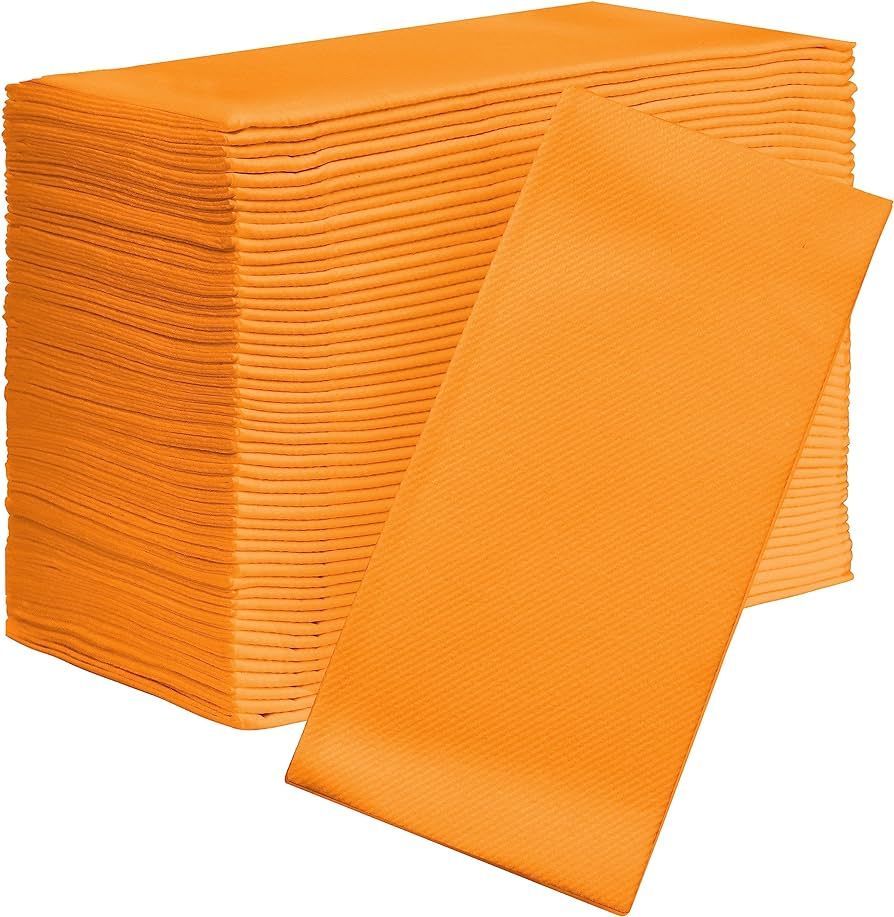 AH AMERICAN HOMESTEAD Orange Napkins - Disposable Paper Napkins - Linen-Like Dinner Napkins/Weddi... | Amazon (US)